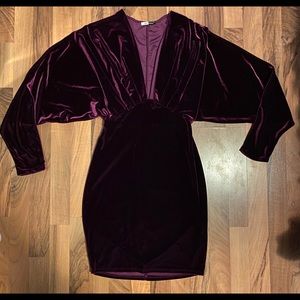 Purple Velvet Mini Dress